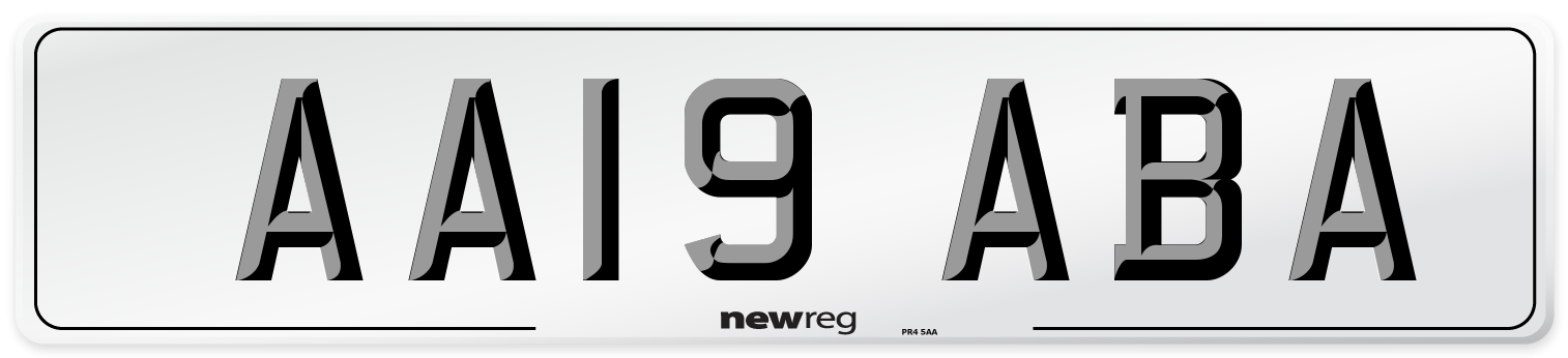 AA19 ABA Number Plate from New Reg